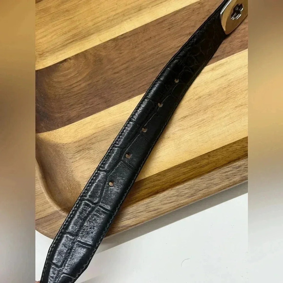 HAROLD POWELL Black Concho Leather Belt - SZ Medium - MADE IN ITALY - Picture 5 of 15